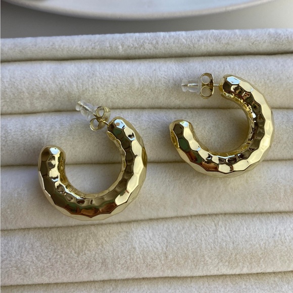 Hoop Earrings 14k Gold Plated Luxury Jewelry - Picture 5 of 12